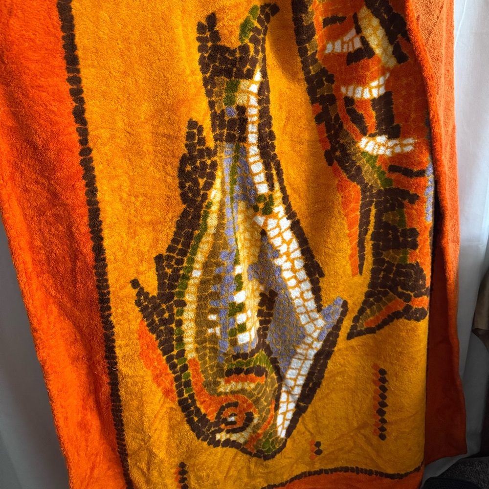 NWT Hermes vintage orange fish beach towel - Picture 2 of 6
